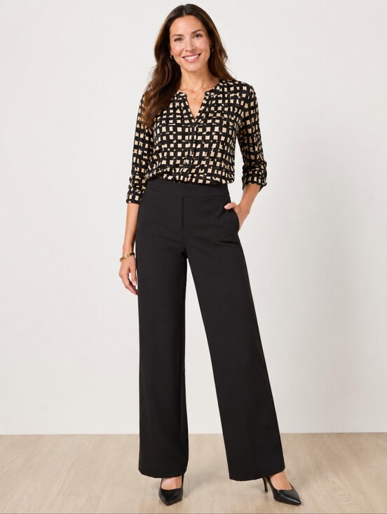Talbots Pants - ❤️ TALBOTS HIGH RISE WIDE LEG TROUSERS / PANTS, BLACK, 14 (32)